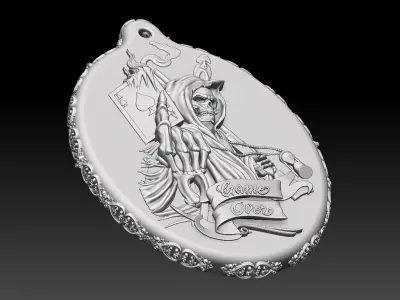 HM Skull Keychain 02 3D print model