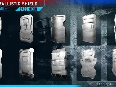 36 BALLISTIC SHIELD BASE MESH Vol 2 3D model