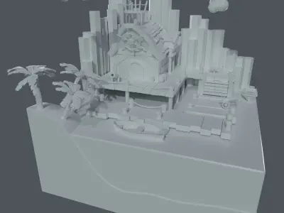 Pirate Den Low-poly 3D model