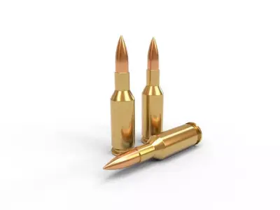 6mm Remington BR Ammo Low-poly 3D model