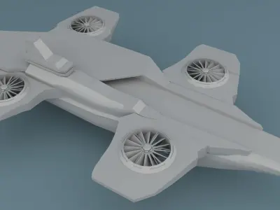 Helicarrier spaceship with two propellers 3D model