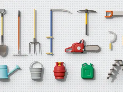 Cold Weapons Low-poly 3D model