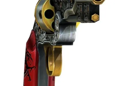 Multibarrel Short Barrel Revolver 04 Low-poly 3D model