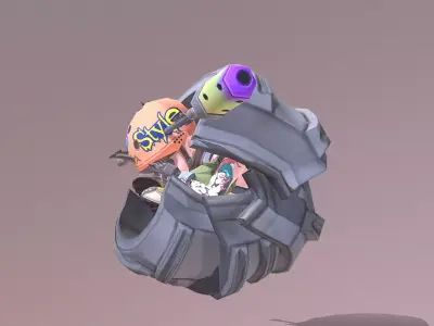 CYBORG BOY URBAN WARRIOR Jumpp Roll Attack 3D model