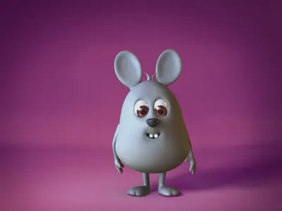 Mouse Low-poly 3D model bunny Low-poly 3D model