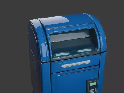 Low Poly Sci Fi Mailbox 3D Model 3D model