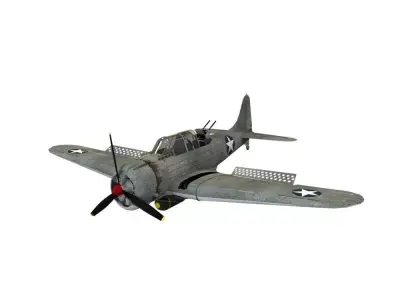 Douglas SBD - WW2 Plane Low-poly 3D model