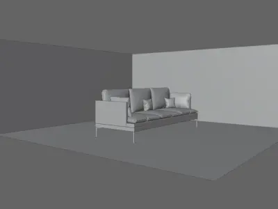 Realistic 3D Couch Sofa Model - High Quality PBR Furniture Asset Free 3D model