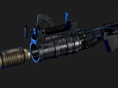 Grenade launcher GP-34 with VOG-25M Koster Low-poly 3D model