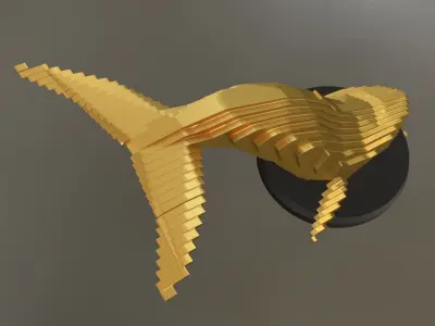 Parametric Blue Whale Low-poly 3D model