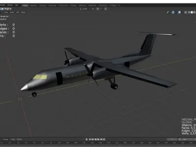 DeHavilland DHC-8-Q300 Low-poly 3D model