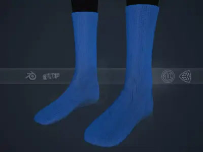 Blue Socks Style 3 Low-poly 3D model