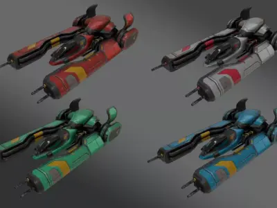 Sci-Fi Fighter Jet  - Game Ready  Low-poly 3D model