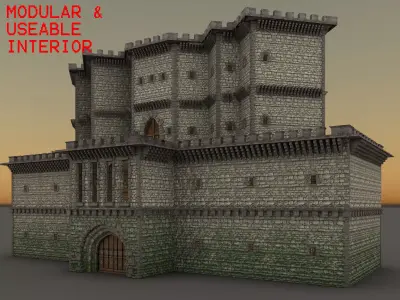 Modular Dungeon Low-poly 3D model