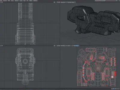 Heavy Space Gun Low-poly 3D model