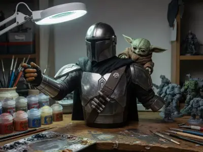 mandalorian and grogu 3D print model