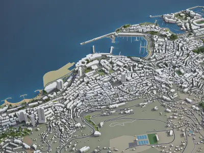 Monaco - city and surroundings 3D model