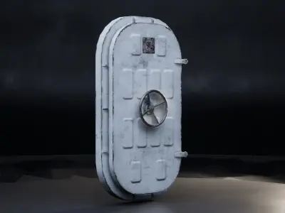 Battleship Watertight Door Low-poly 3D model