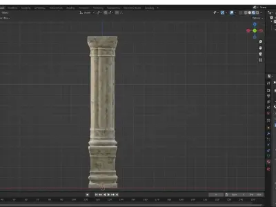 Roman Pillar Antique Column 3D Model Low-poly 3D model