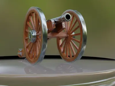 Napoleon Cannon Artilery Weapon Low-poly 3D model