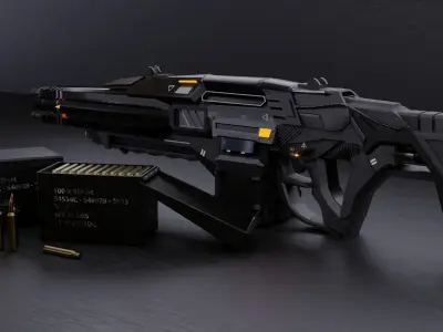 Futuristic Cyberpunk Weapons Pack 3D model