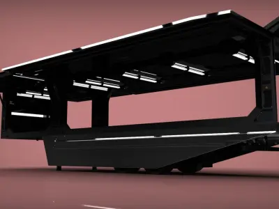 TRAILER TESLA TRUCK Free 3D model