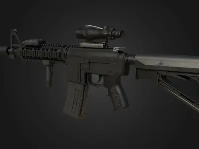 M4A1 Assault Rifle Low-poly 3D model