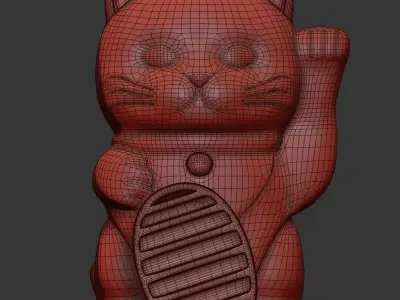Lucky Cat Low-poly 3D model Low-poly 3D model