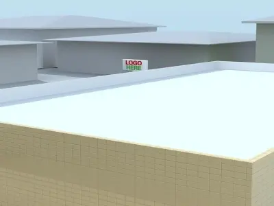 HYPERMARKET grocery store with sign on front 3D model