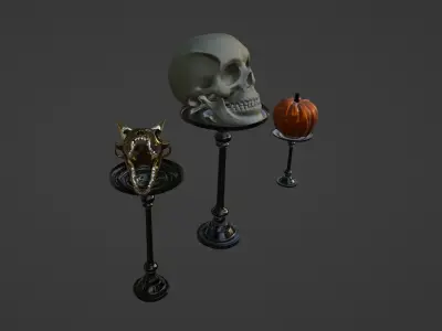 SkullStickSet 3DModel part of the Halloween package 3D model