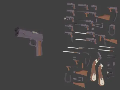 Sentinel Series M1911 Low-poly 3D model