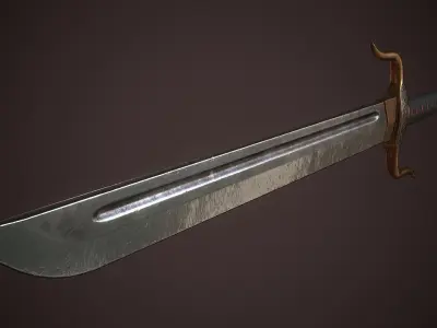 Sai - game ready model sword Low-poly 3D model