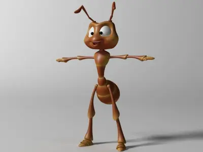 Cartoon Ant RIGGED Low-poly 3D model