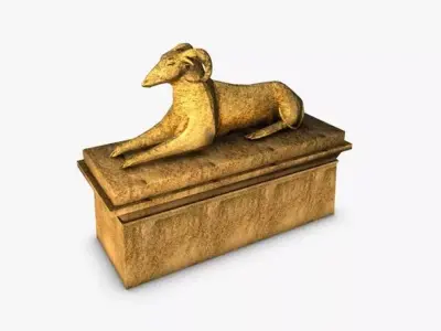 Egyptian sphinx ram Low-poly 3D model