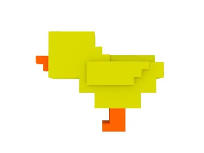 CHICK VOXEL ANIMAL Free low-poly 3D model