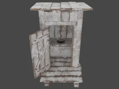 Wooden Outhouse Free low-poly 3D model