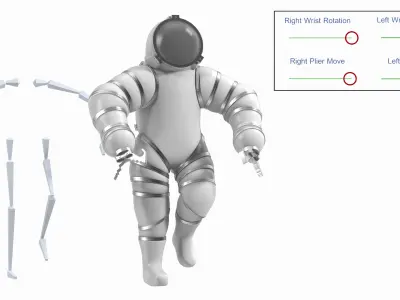 Atmospheric Diving Suit White Rigged 3D model