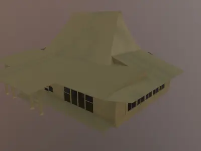 Japanese Temple Low-poly 3D model