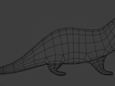 Lowpoly Otter Free low-poly 3D model