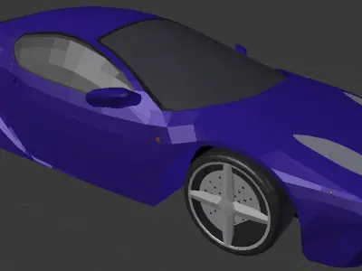 Purple car Free 3D model