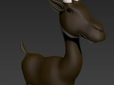 gazelle deer with long horns 3D model