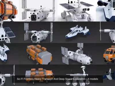 Sci Fi Frontiers Heavy Transport And Deep Space Exploration  3D Model Pack