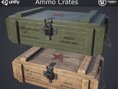 Ammo Crates Low-poly 3D model