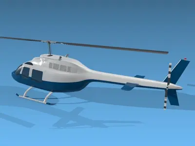 Bell 206b civilian helicopter 3D model