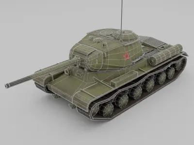 IS-1 Heavy Tank Low-poly 3D model