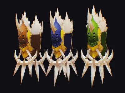 Claw Hand Glove Claws Weapon Blade Cutting Edged Low-poly 3D model