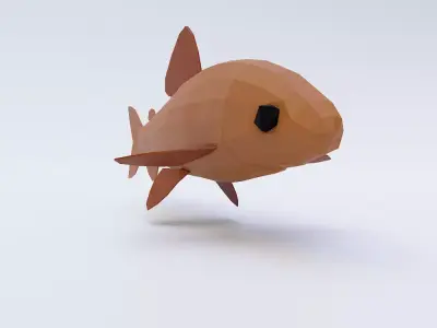 Brown trout fish 3d model  Low-poly 3D model