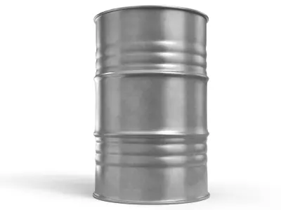 Metal Barrel Clean Grey 3D model