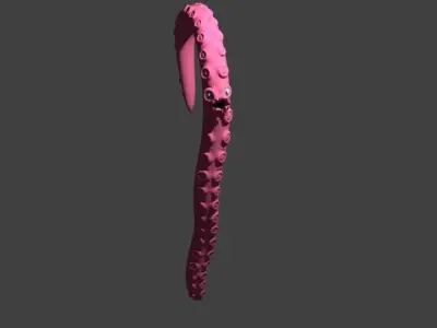 Tentacle octopus with hair 3D model