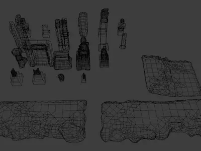 Japanese Graveyard Asset Pack Low-poly 3D model